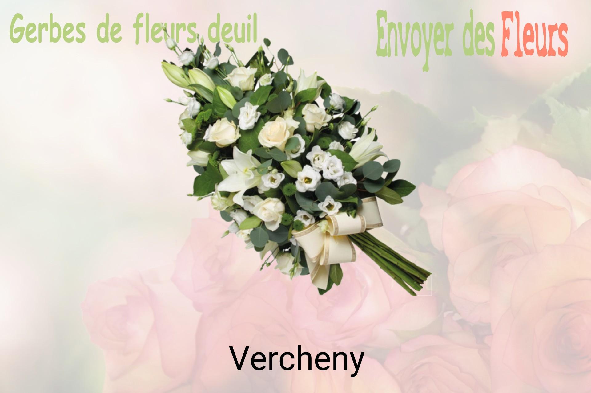 Gerbe de fleurs de deuil livrée à Vercheny